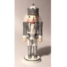 Load image into Gallery viewer, 10&quot; Glittery Silver King Nutcrackers (quantity 36)