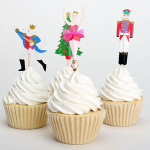 Set of 4 Nutcracker Ballet Cupcake Toppers - Ballet Gift Shop