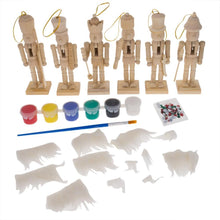 Load image into Gallery viewer, 5&quot; Paint Your Own Nutcracker Ornament Set of 6 Kit