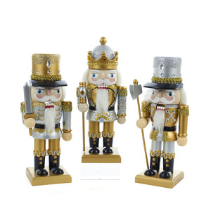 9" Gold & Silver Chubby Nutcrackers - Ballet Gift Shop