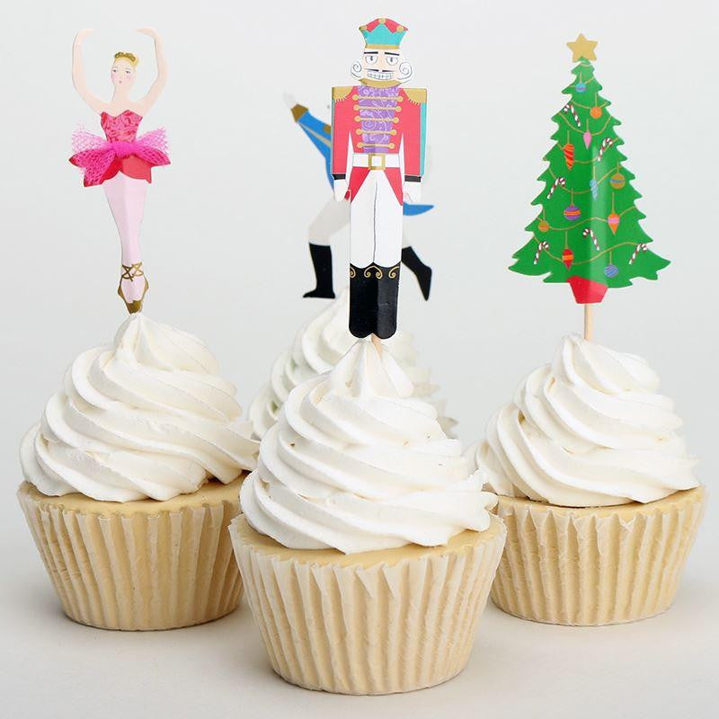Set of 4 Nutcracker Ballet Cupcake Toppers - Ballet Gift Shop