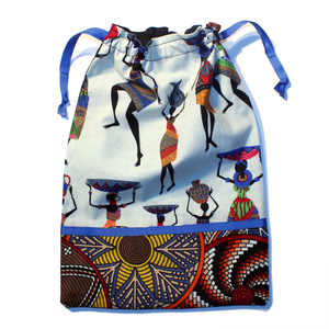 African Dancers Drawstring Tote