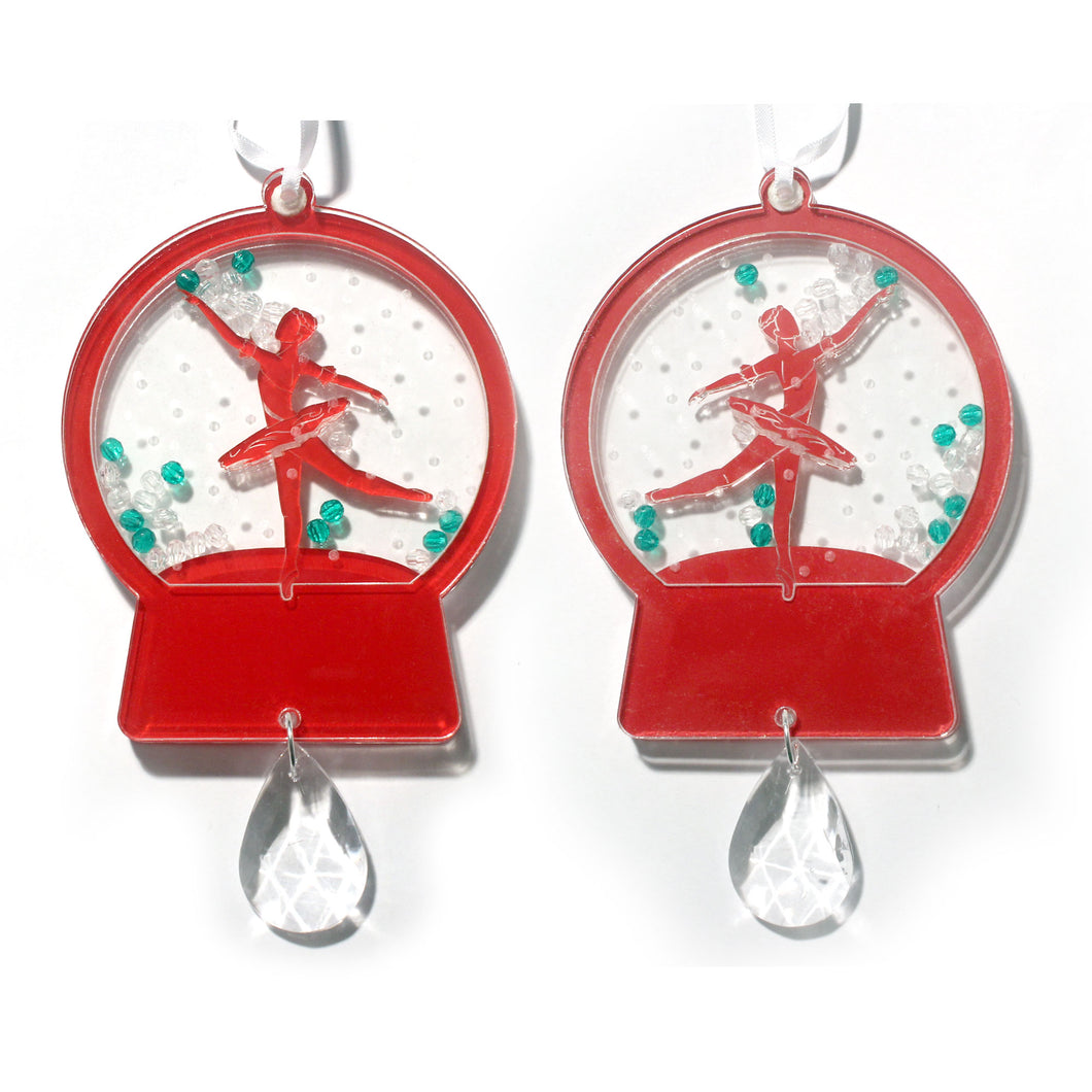 Ballerina Dancer Snow Globe Ornament