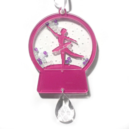 Ballerina Dancer Snow Globe Ornament