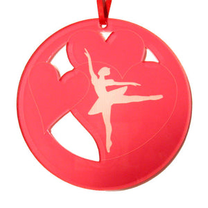 Ballerina Valentine Laser-Etched Ornament - Ballet Gift Shop