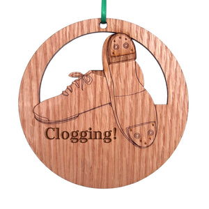 Clogging Shoes Laser-Etched Ornament