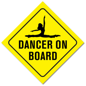 Dancer on Board 5" x 5" Bumper Sticker - Ballet Gift Shop