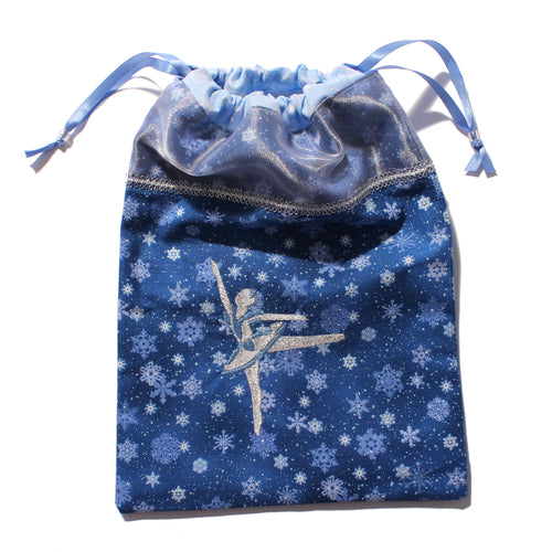 Embroidered Snow Queen Drawstring Tote