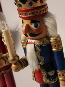 15" Glittery King Nutcrackers with Light-up LED candles