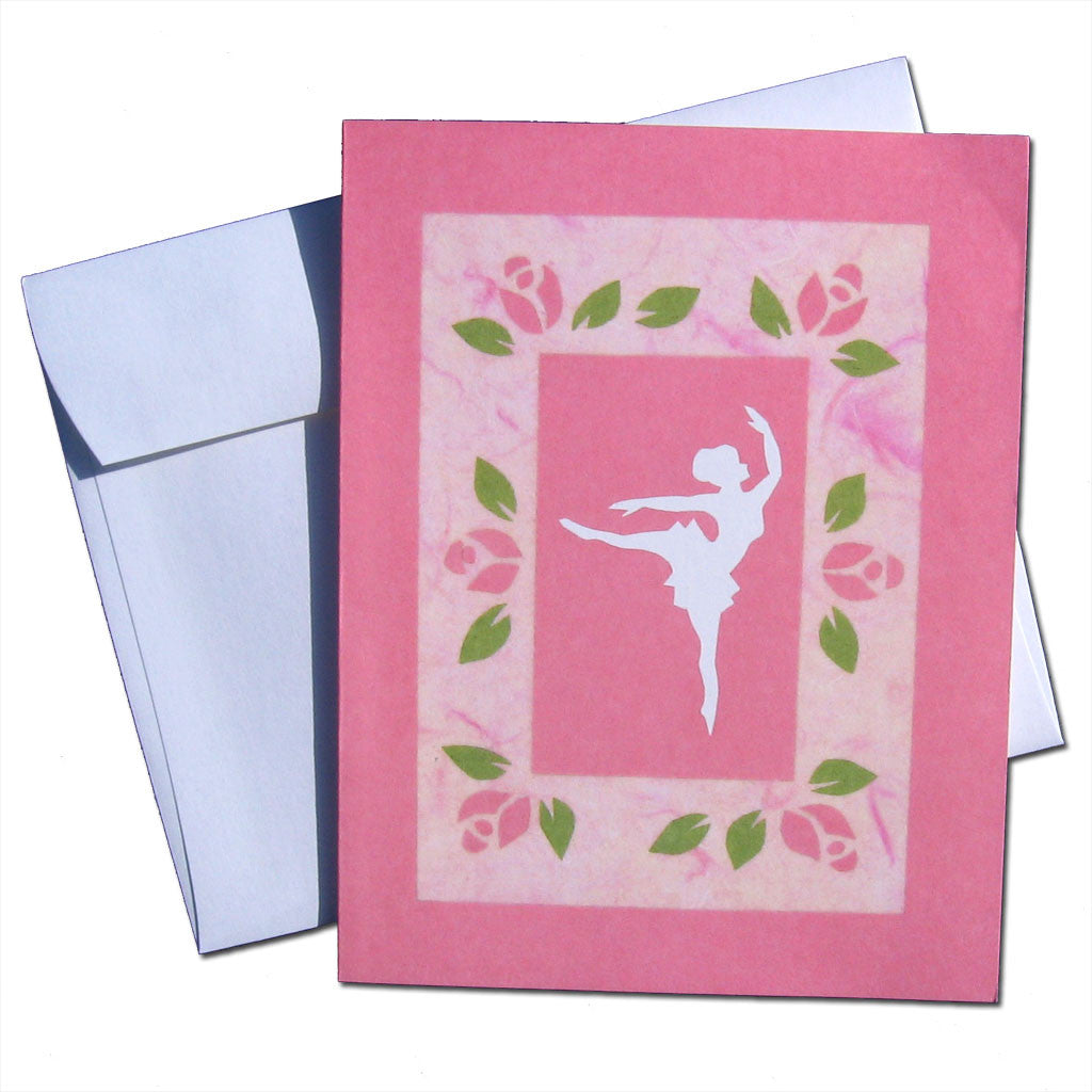Pink Arabesque Note Cards - Ballet Gift Shop