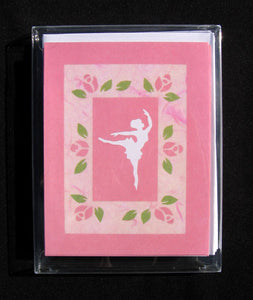 Pink Arabesque Note Cards - Ballet Gift Shop