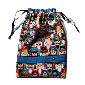 Nutcracker Faces Drawstring Tote