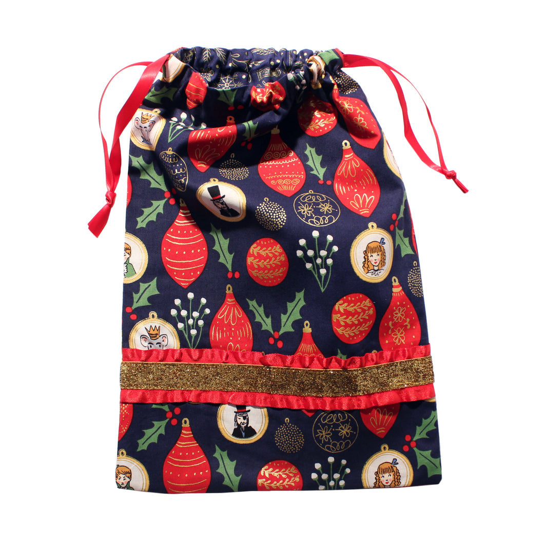 Nutcracker Ornaments Drawstring Tote