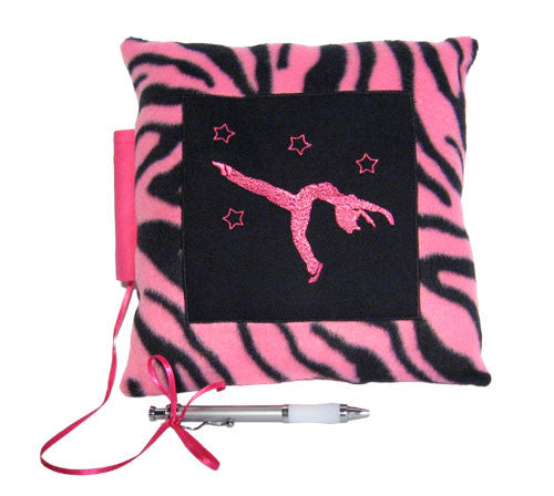 10x10 Jazz Pink Zebra Embroidered Autograph Pillow - Ballet Gift Shop