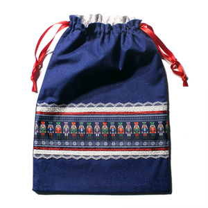 Royal Blue Nutcrackers Drawstring Tote