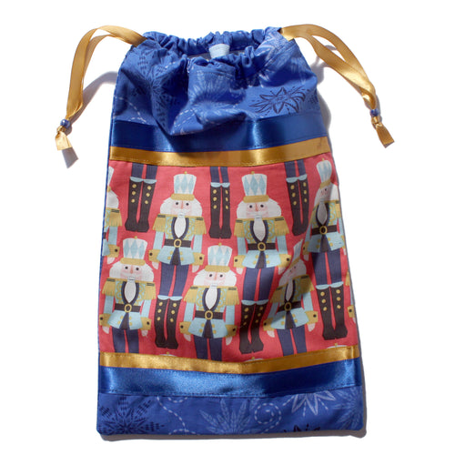 Royal Blue Nutcracker March Drawstring Tote