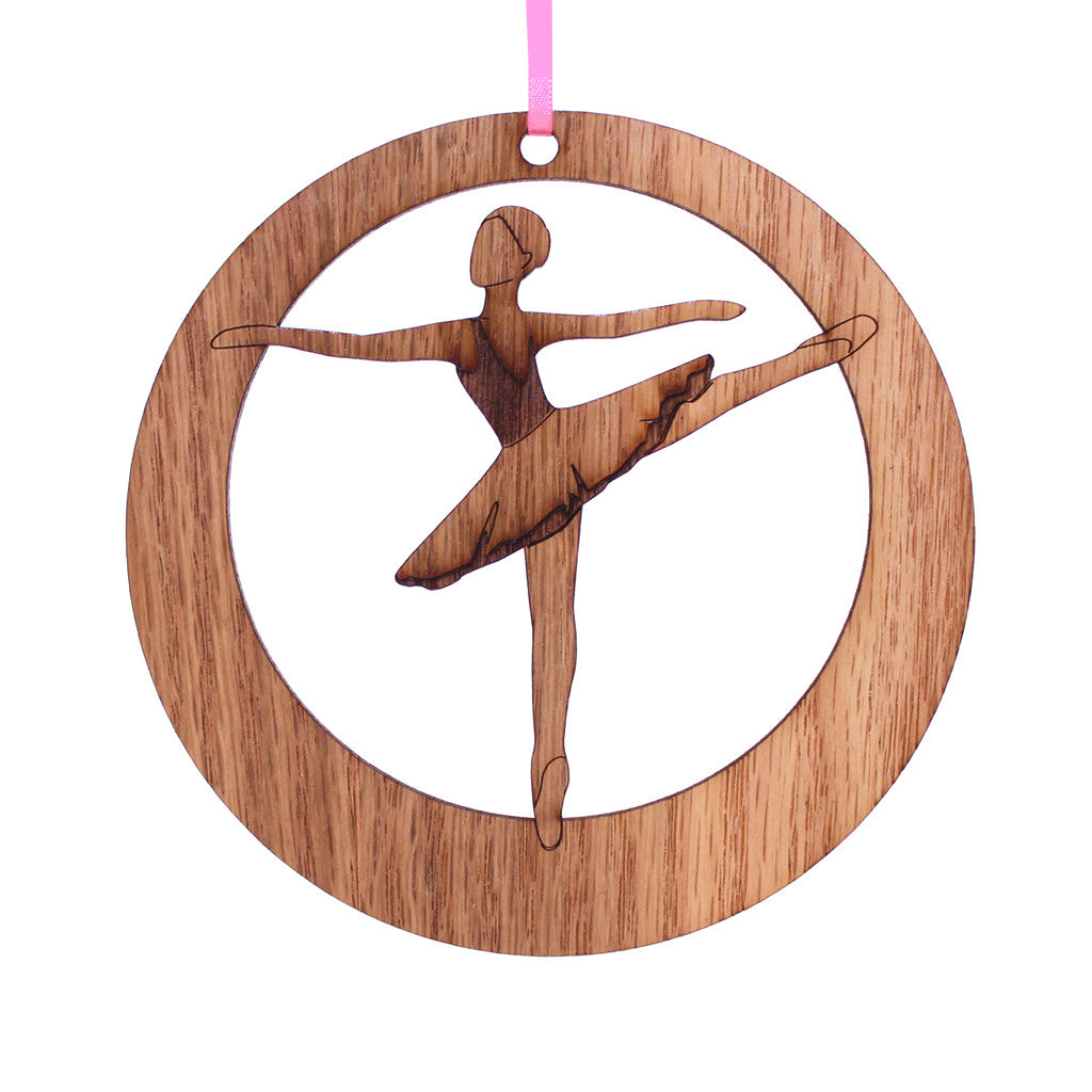 Second Arabesque Laser-Etched Ornament - Ballet Gift Shop