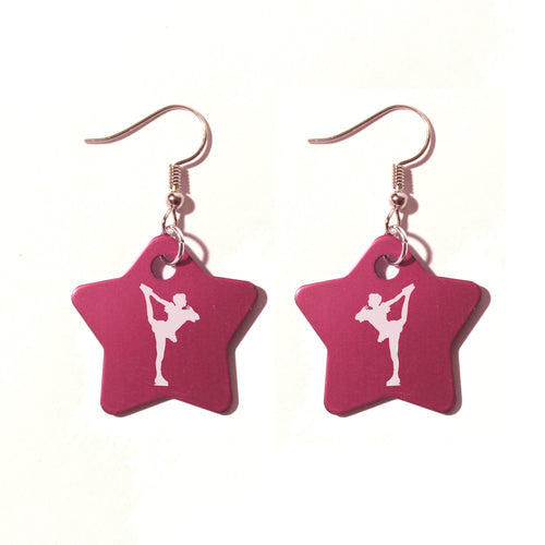 Figure Skater Metal Earrings