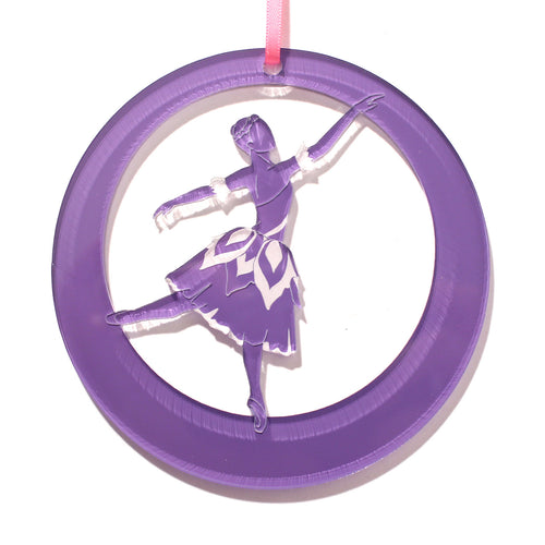 Violet Flower Dancer Laser-Etched Ornament - Ballet Gift Shop